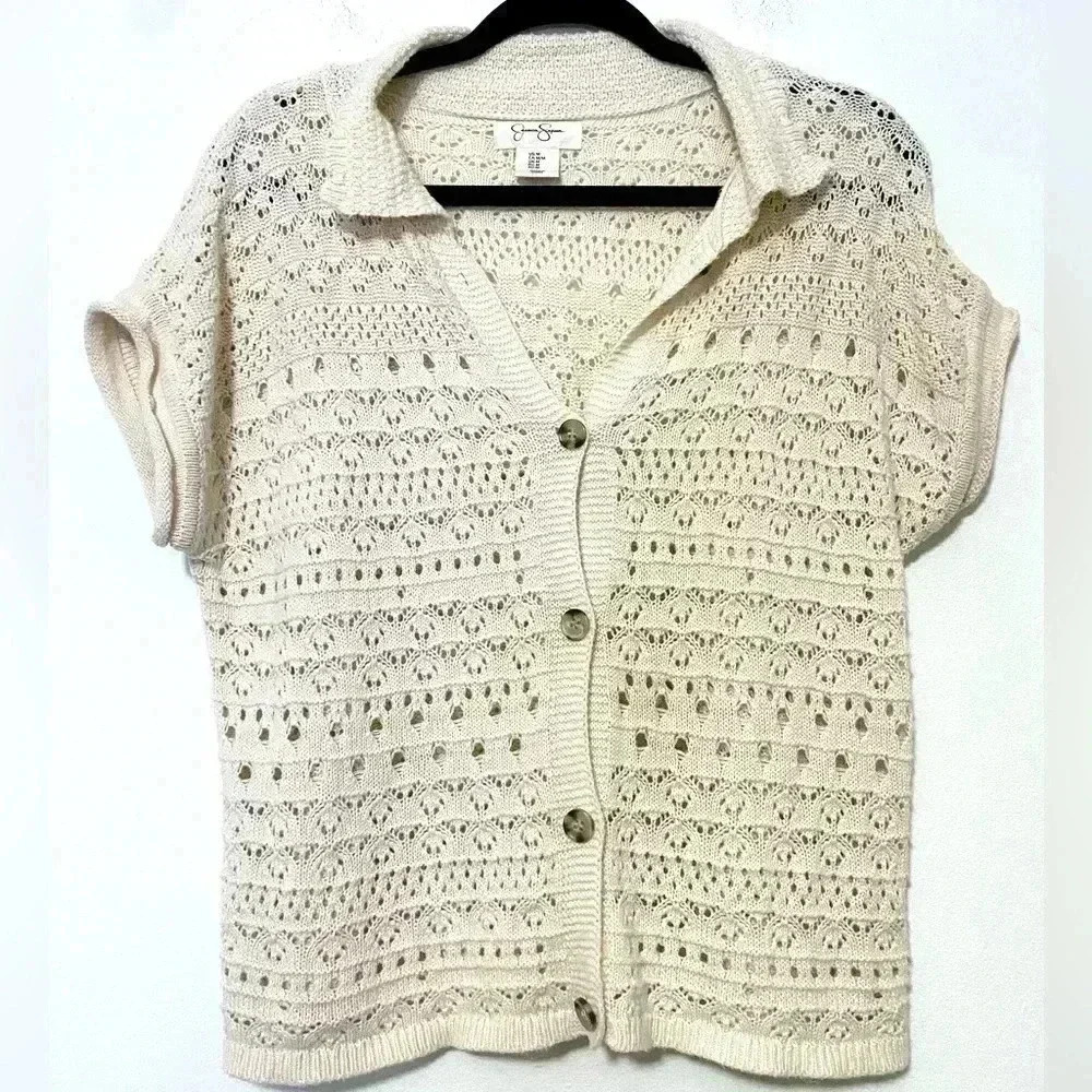 Womens Jessica Simpson crochet blouse size M